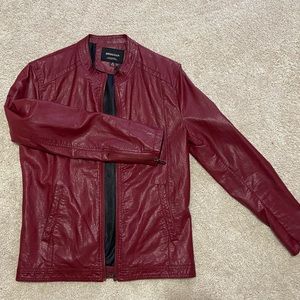 Maroon leather jacket